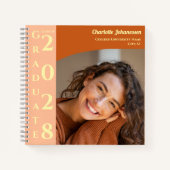 Orange Modern Photo Graduation Guestbook ノートブック (正面)