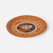 Orange Modern Photo Graduation Party ペーパープレート (アングル)