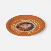 Orange Modern Photo Graduation Party ペーパープレート (アングル)