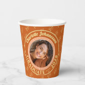 Orange Modern Photo Graduation Party  紙コップ (正面)