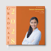 Orange Modern Photo Graduation Party Gold ゲストブック (正面)