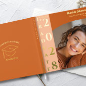 Orange Modern Photo Graduation Party Gold ゲストブック