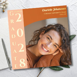 Orange Modern Photo Graduation Party Gold ゲストブック