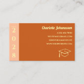 Orange Modern Photo Graduation Photo Name Card コーリングカード (正面)