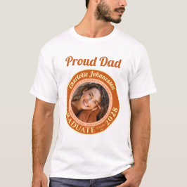Orange Modern Photo Proud Dad Graduation T-Shirt Tシャツ