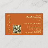 Orange Modern Photo QR Code Graduation Party エンクロージャーカード (正面)