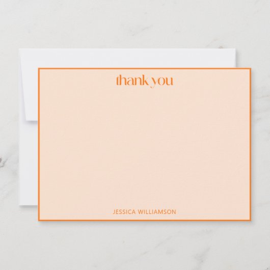 Orange Modern Retro Graduation 2026 Checker サンキューカード (正面)