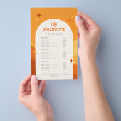 Orange Modern Retro Groovy Price List チラシ (ハンドル)