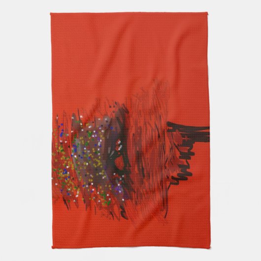 Orange Moon Landscape Kitchen Towel キッチンタオル (縦)