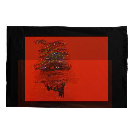 Orange Moon Landscape Pillowcases 枕カバー (裏面-左)