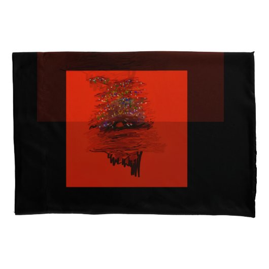 Orange Moon Landscape Pillowcases 枕カバー (正面左)