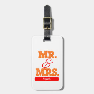 Orange Mr & Mrs ラゲッジタグ