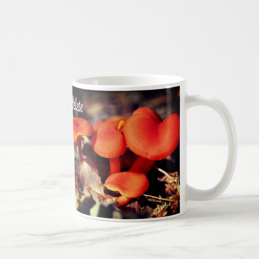 Orange Mushrooms Nature Personalized コーヒーマグカップ (右)