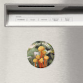 Orange Mushrooms Nature Personalized マグネット (インサイチュ (食洗機))