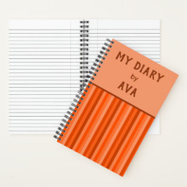 Orange My Diary by Me ストライプの Journal ノートブック
