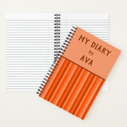 Orange My Diary by Me ストライプの Journal ノートブック (内側)