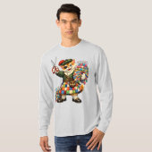 Orange naughty kitty in quilt kilt T-Shirt Tシャツ (正面フル)