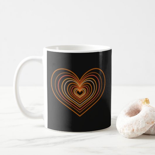 Orange Neon Heart Coffee Mug コーヒーマグカップ (ドーナツ)
