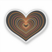Orange Neon Heart Sticker シール (正面)