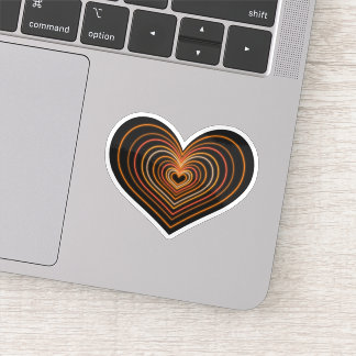 Orange Neon Heart Sticker シール