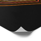 Orange Neon Heart Wall Art Poster ポスター (角)