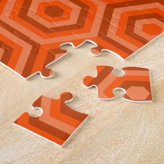 Orange Nested Hexagons Jigsaw Puzzle ジグソーパズル (側面)