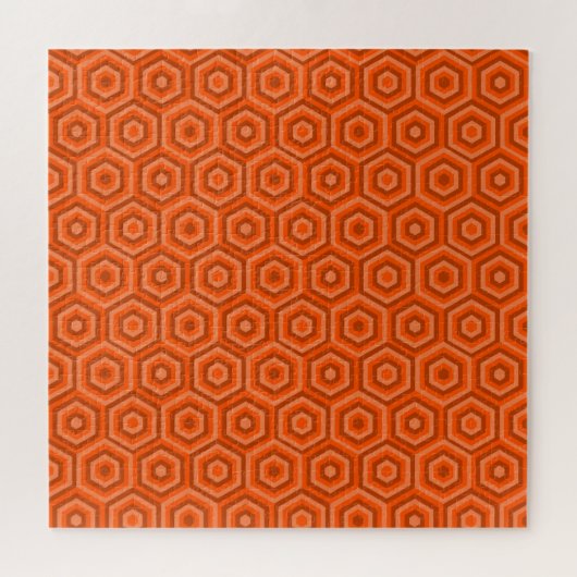 Orange Nested Hexagons Jigsaw Puzzle ジグソーパズル (横)