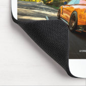 Orange Nissan GT-R Ripping through Seattle streets マウスパッド (コーナー)