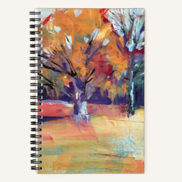 Orange Oak Tree Abstract Landscape ノートブック