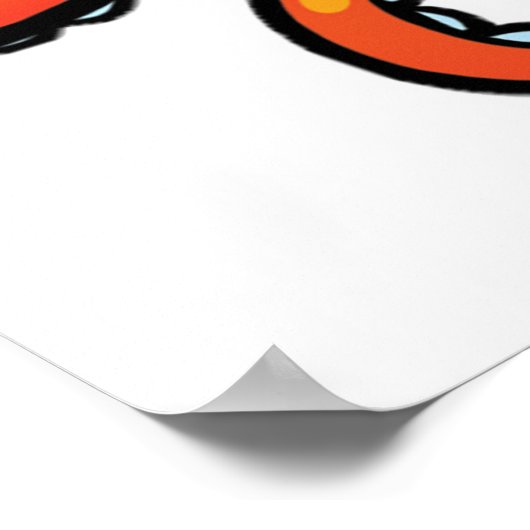 Orange Octopus Cartoon Ocean Sea Creature ポスター (角)