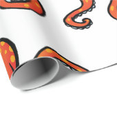 Orange Octopus Cartoon Ocean Sea Creature ラッピングペーパー (ロールコーナー)