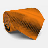 Orange On Black Futuristic Abstract Pattern Art ネクタイ (ロール)