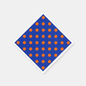 Orange On Blue Polka Dots Pattern Design  スタンダードカクテルナプキン (角)