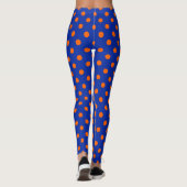 Orange On Blue Polka Dots Pattern Design  レギンス (裏面)