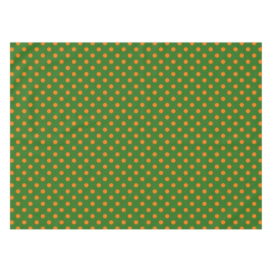 Orange On Green Polka Dots Pattern Design  テーブルクロス (正面(横))