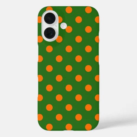 Orange On Green Polka Dots Pattern Design  Case-Mate iPhoneケース (裏面)
