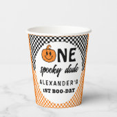 Orange One Spooky Dude Halloween 1st Birthday 紙コップ (裏面)