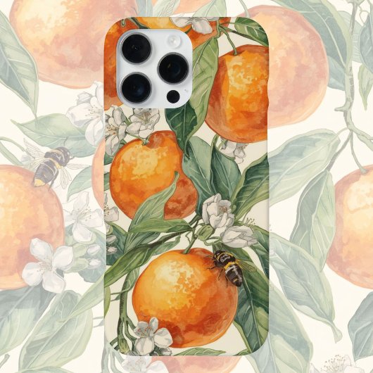 Orange Orchard  – Hand-Drawn Citrus Fruit  iPhoneケース