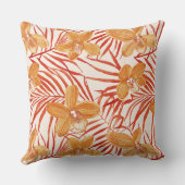 orange orchid floral pattern クッション (裏面)