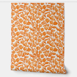 orange orchid floral pattern 壁紙