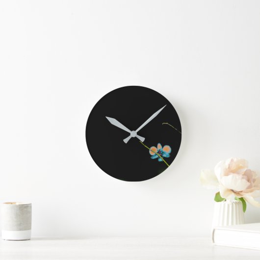 Orange Orchid Wall Clock ラウンド壁時計 (ホーム)