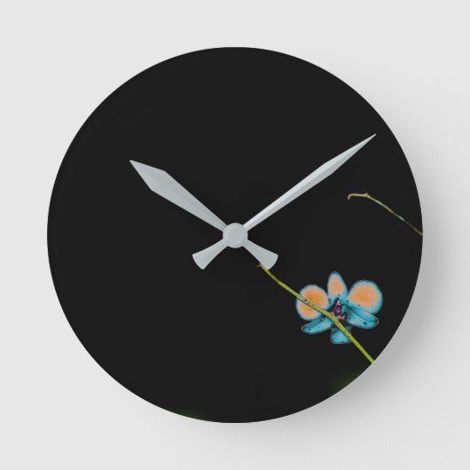 Orange Orchid Wall Clock ラウンド壁時計 (正面)