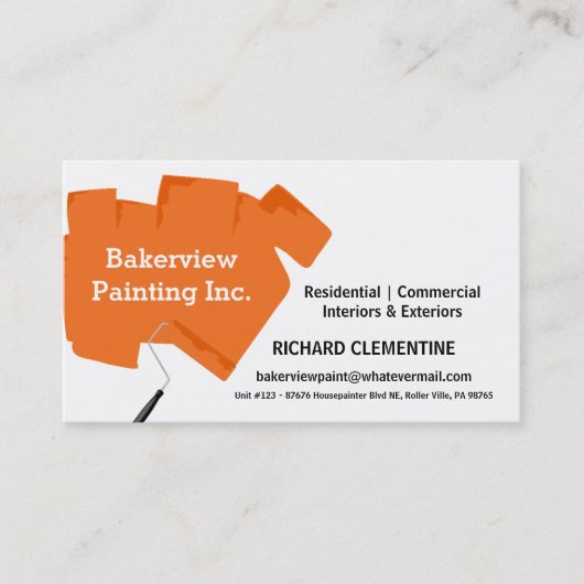 Orange Paint Roller Painting Company 名刺 (正面)
