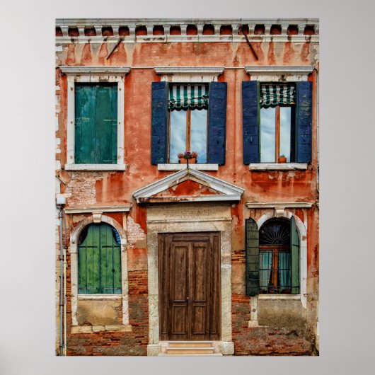 ORANGE PAINTED BUILDING FACADE ポスター (正面)