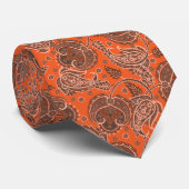 Orange paisley damask floral oriented ethnic ネクタイ (ロール)