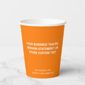 Orange Paper Cups Custom Business Logo 8 oz 紙コップ (裏面)