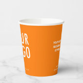 Orange Paper Cups Custom Business Logo 8 oz 紙コップ (左)