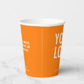 Orange Paper Cups Custom Business Logo 8 oz 紙コップ (右)