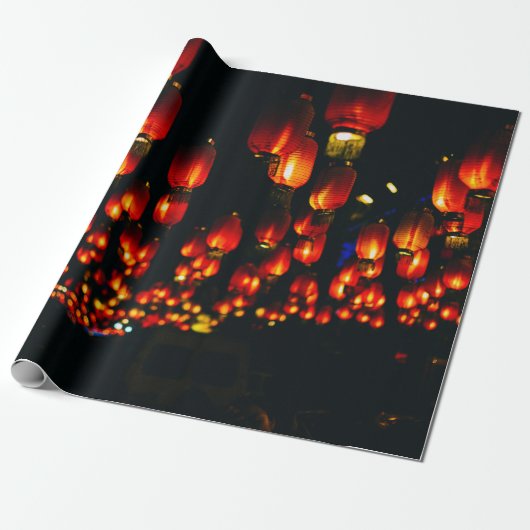ORANGE PAPER LANTERNS DURING NIGHT TIME ラッピングペーパー (アンロールド)