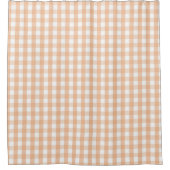 Orange Pastel Gingham Pattern Modern Farmhouse シャワーカーテン (正面)
